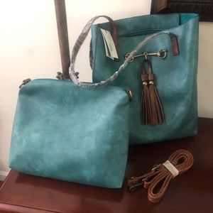 Brand New Liz Soto Handbag w/large cosmetic bag